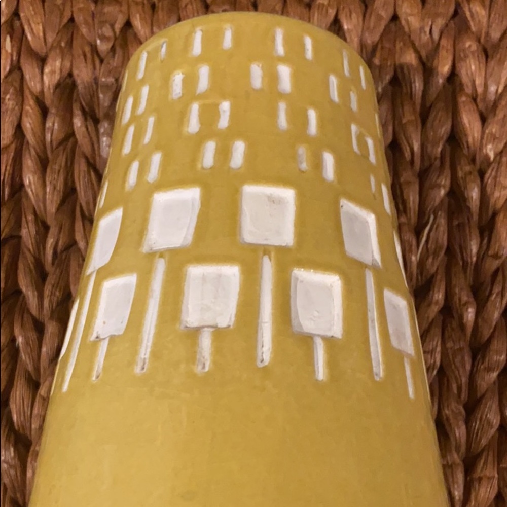 West Elm yellow vase pottery